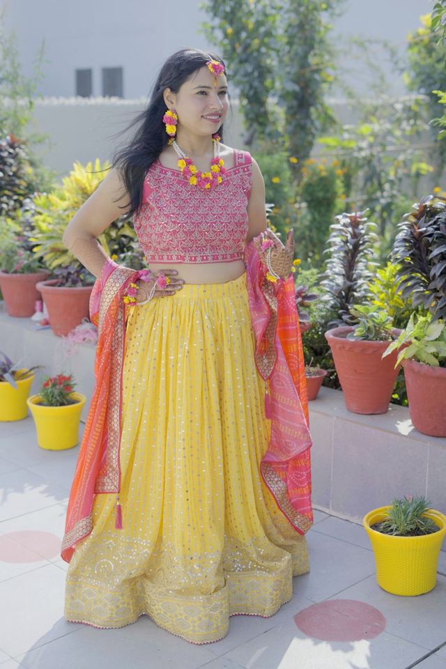 Mehndi Rang Lehenga