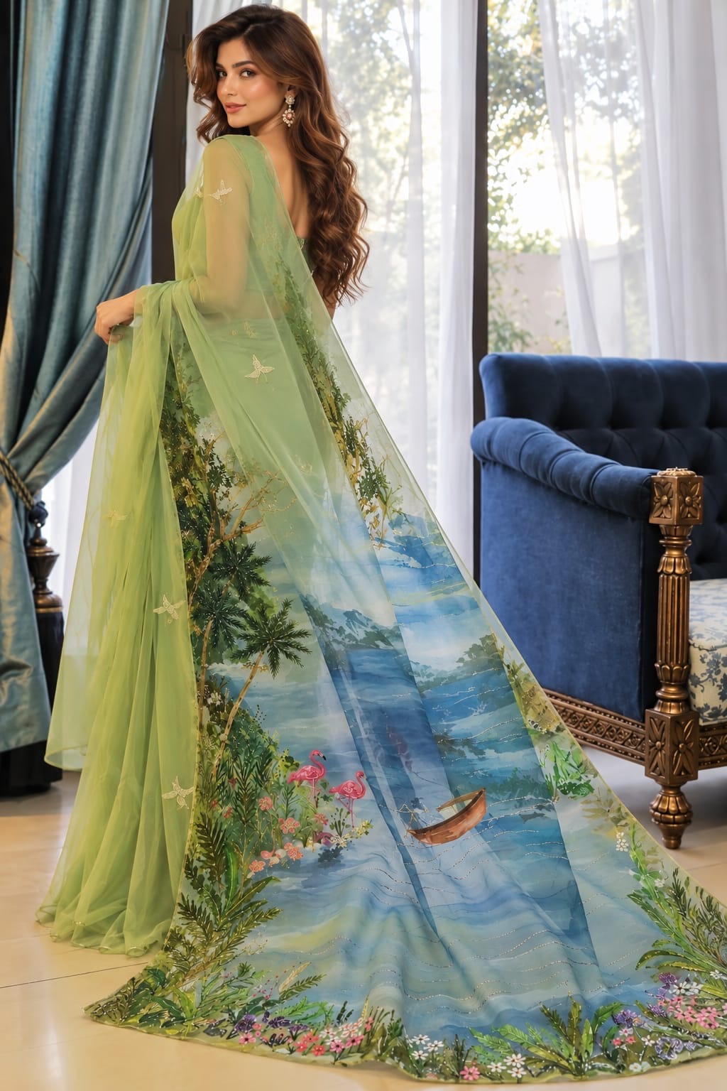 Treasure Island – The Painted Paradise Saree